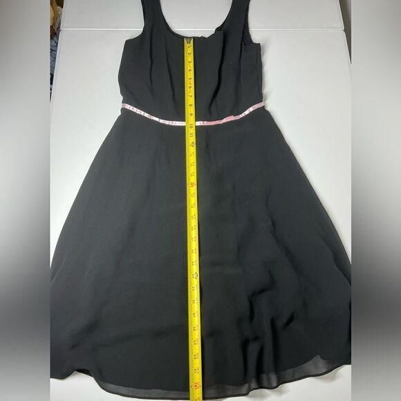 I.N. Studio 90s Pink Tie Dress Black Sleeveless Size 8 - Picture 6 of 10
